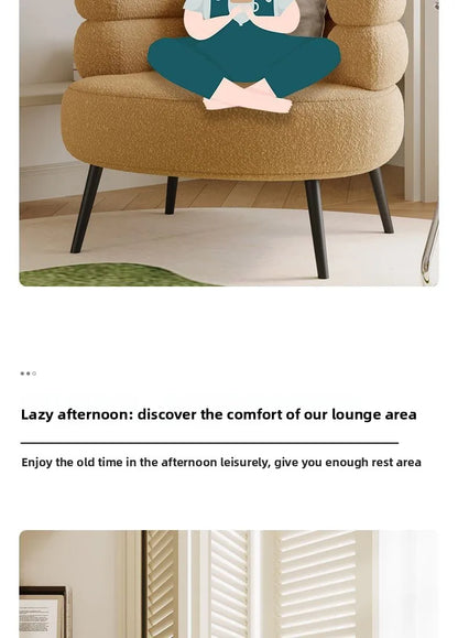Bohemian Fluffy Accent Chair Modern Lamb Wool Lounge Chaise Plush Single Sofa for Small Space  Luxury Vanity Stool for Bedroom