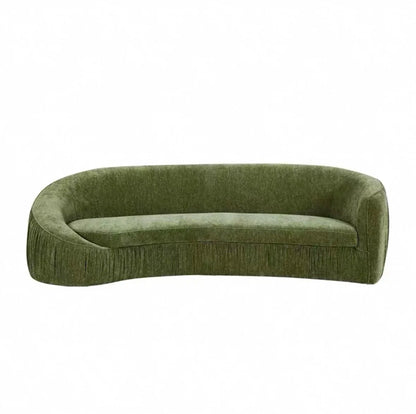 gW Nordic modern minimalist chenille cloth sofa hotel pleated curved large flat multi-person sofa