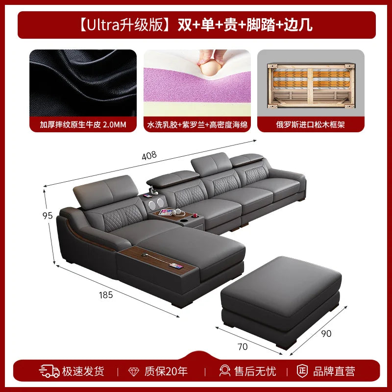 Genuine Leather Modern Sofas Luxury Recliner Comfortable Relax Armchairs Sofas Bedrooms Lazy Sillas Para Sala De Estar Furniture