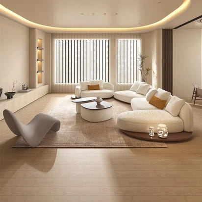 Log Style Furniture Modern Simple Modern Morocco Fabric Sectional Sofas