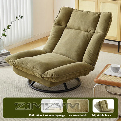 360° Rotation Fabric Rotating Sofa Chair for Living Room Balcony with Adjustable Backrest Lazy Sofa Leisure Chairs