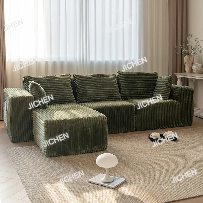 Living room compression sofa corduroy combination module modular L-shaped multifunctional boneless compression sofa chair