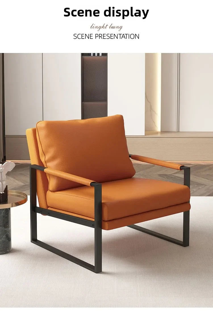 Nordic lazy sofa light luxury sales single wrought iron leisure chair balcony negotiation bedroom living room minimalist sofa