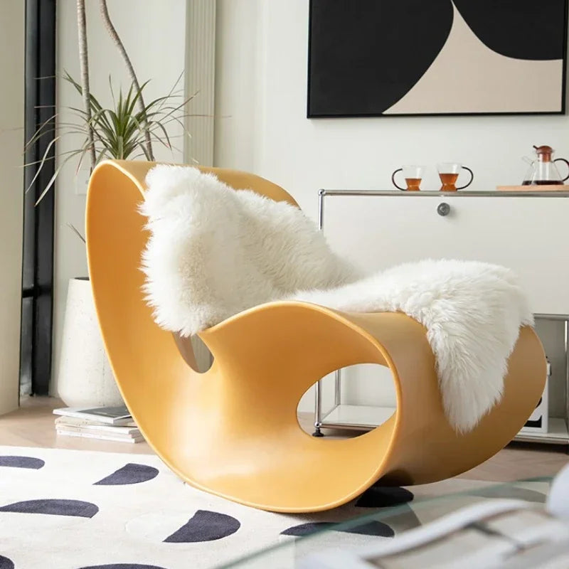 Small Apartment Dormitory Rocking Chairs Nordic Household Balcony Lazy Chair for Adult Living Room Bedroom Leisure Chaise Lounge