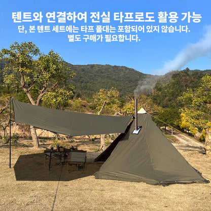4 Season Hot Tent with Stove Jack Winter Teepee Tent Waterproof Camping Tipi Tent for 2 3 4 Person Outdoor Bushcraft Hiking