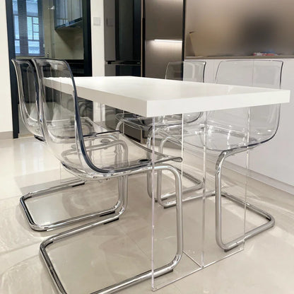 Furniture Stool Modern Transparent Chairs Designer Metal PC Plastic Dining Chair Home Creative Backrest Dining Table Stools