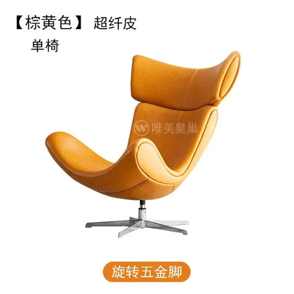 Comfortable Ergonomic Living Room Chairs Modern Leather Nordic Sofa Chairs Designer Recliner Portable Fauteuil Salon Furniture