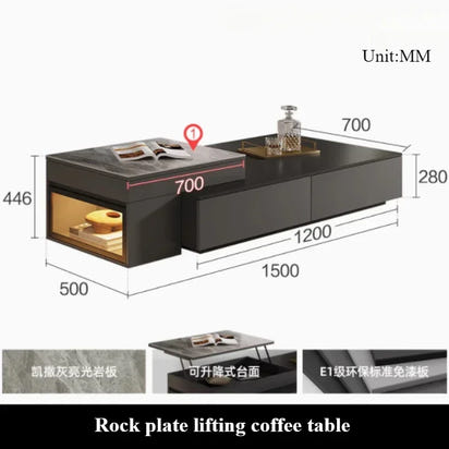 Extendable Nordic Luxury Coffee Table Multi Function Storage Sofa Modern Coffee Table Smart Design Beistelltisch Home Furniture
