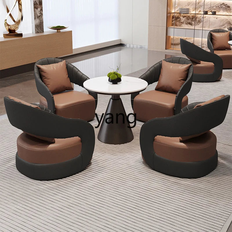 YJQ Business Negotiation Table and Chair Set for Sales Office, Hotel Lobby Reception, Guest Reception, and Rest Area Sofa