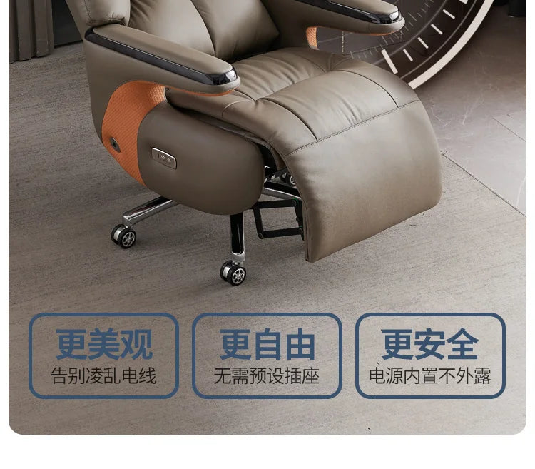 N49 J Heating Massage Office Chairs Ventilation Leather Relaxing Portable Desk Chair Recliner Nordic Comfy Silla Home Office