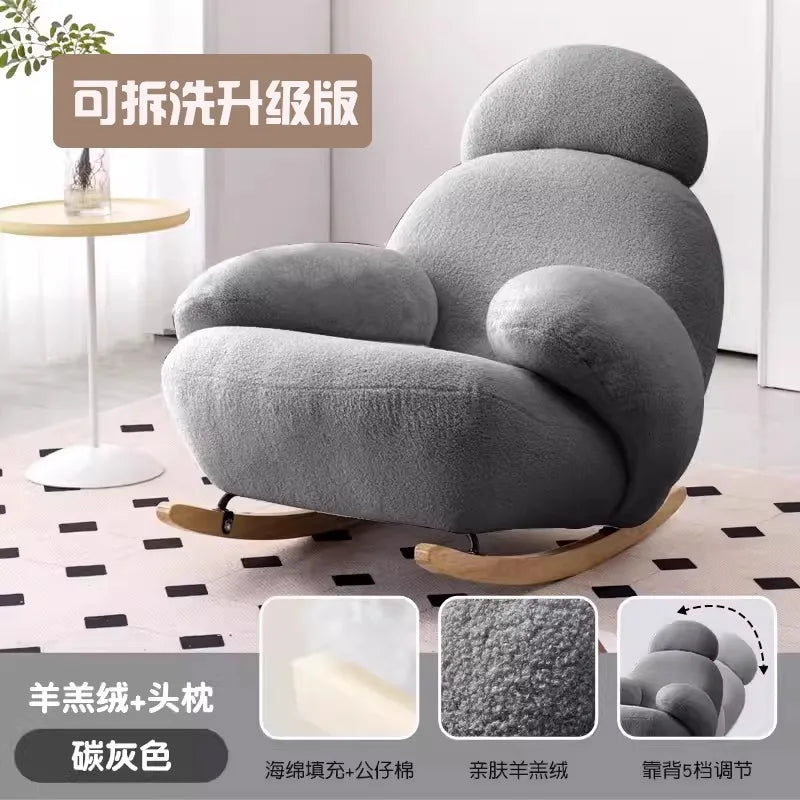 elegant creativity armchair Luxury Design modern comfortable Adult rocking chair balcony fashion mecedora adulto home furniture