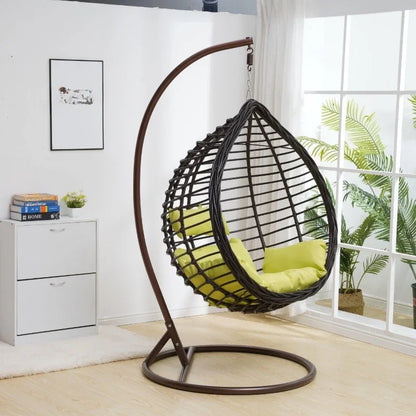 Modern Egg Shaped Outdoor Furniture Garden Wicker Rattan Hanging Patio Indoor Egg Swing Chair with Bracket