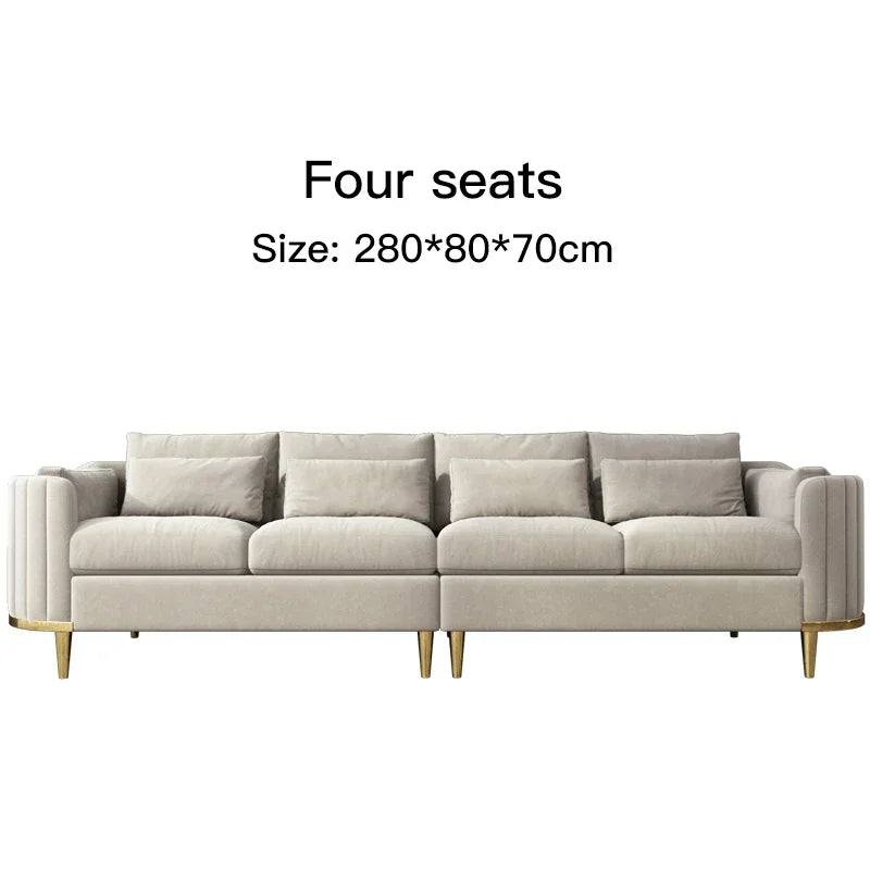 Nordic Reading Household Sectional Fabric 3 Seat Sofa Upholstered Armchair Custom Color Living Room Fauteuil Home Furniture