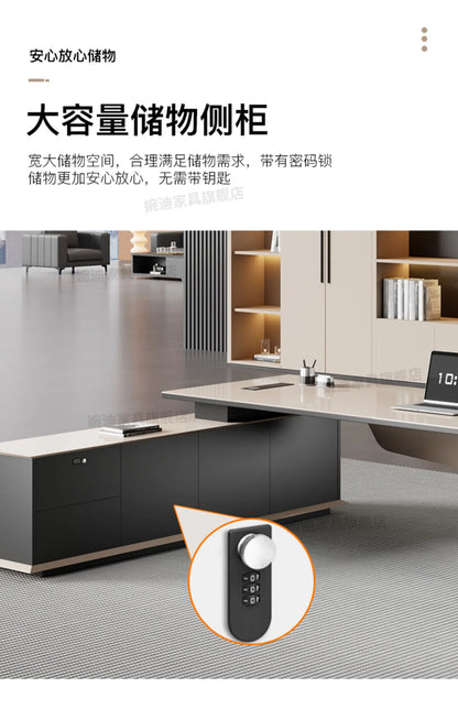 Designer Modern Office Desks Asthetic Luxury Storage Drawers Writing Executive Desk L Shaped Study Escritorios Office Furniture