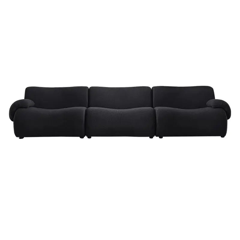 Vacuum-Compressed Modular Sofa, Wabi-Sabi Sherpa Fabric Sectional with High-Elastic Foam, Cream Mid-Century Style, Space Saving
