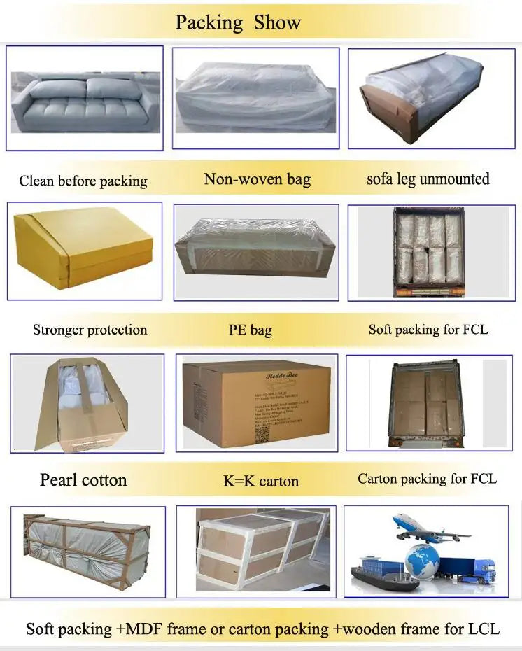 Factory Customized Sofa Bed with Function Ottoman Storage and Coffee Table 310