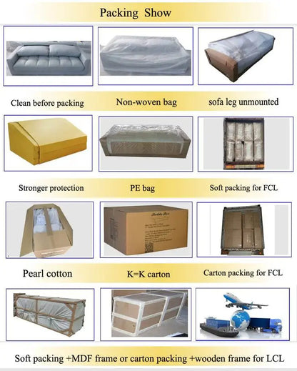 Factory Customized Sofa Bed with Function Ottoman Storage and Coffee Table 310