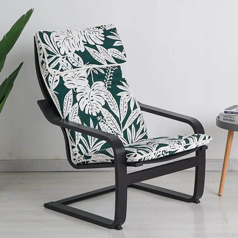 Nordic Lounge Chair - Solid Wood Armrest Recliner for Balcony & Nursery