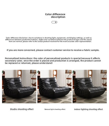 Caterpillar leather sofa togo lazy sofa can lie down and sleep modern light luxury single recliner living room sofa