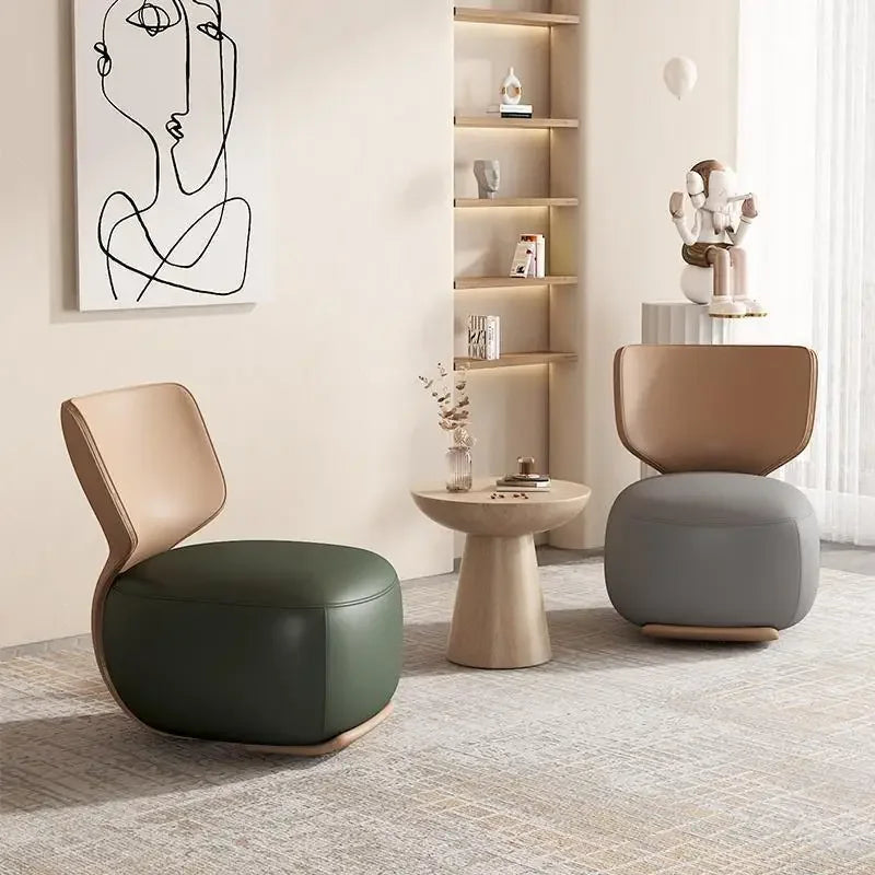 NewLog Light Luxury First Class Cabin Lounge Sofa Chair Nordic Living Room Fabric Low Stool Balcony Leisure Armchair