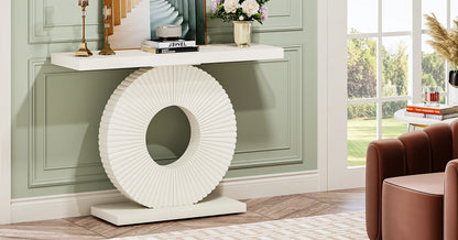 Tribesigns Modern Console Table with Geometric Base, 40 inch Wood Entryway Table Sofa Table Narrow Long Table