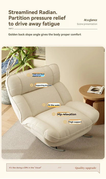Adjustable Lazy Sofa Bed with Reclining Function for Living Room Comfortable Lazy Sofa Bed Rocking Chair for Sleeping Couch