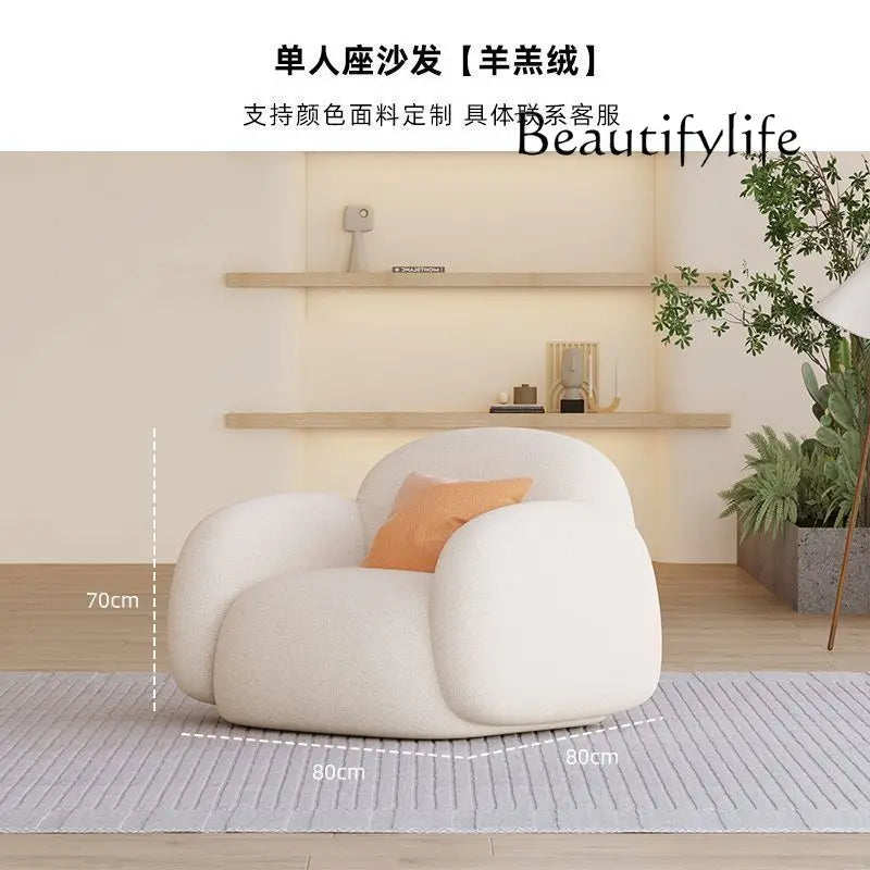 Living room simple modern cream style rental house fabric sofa straight row light luxury bedroom cloud sofa