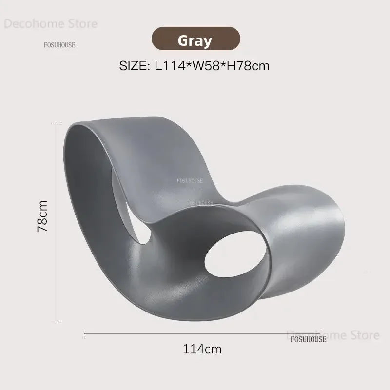 European Plastic Living Room Chairs Creative Rocking Chair Living Room Furniture Lazy Single Sofa Chair Designer Lounge Chair