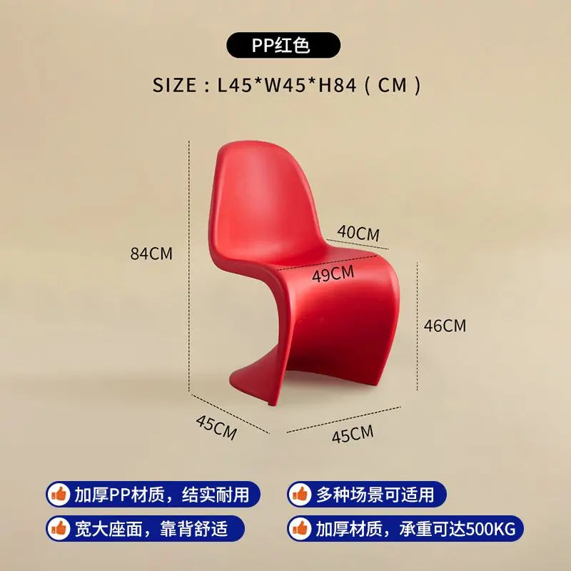 Panton Chair: Artistic Light Luxury Popular Transparent Plastic Chair Nordic Modern Minimalist with Backrest Fit for Home Dining