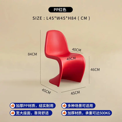 Panton Chair: Artistic Light Luxury Popular Transparent Plastic Chair Nordic Modern Minimalist with Backrest Fit for Home Dining