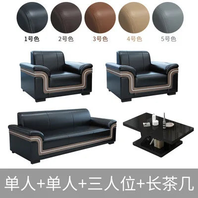 Simple Business Office Sofa Set Coffee Table Modern Luxury Reception Furniture for Three-Person Meetings Meeting Room Furniture