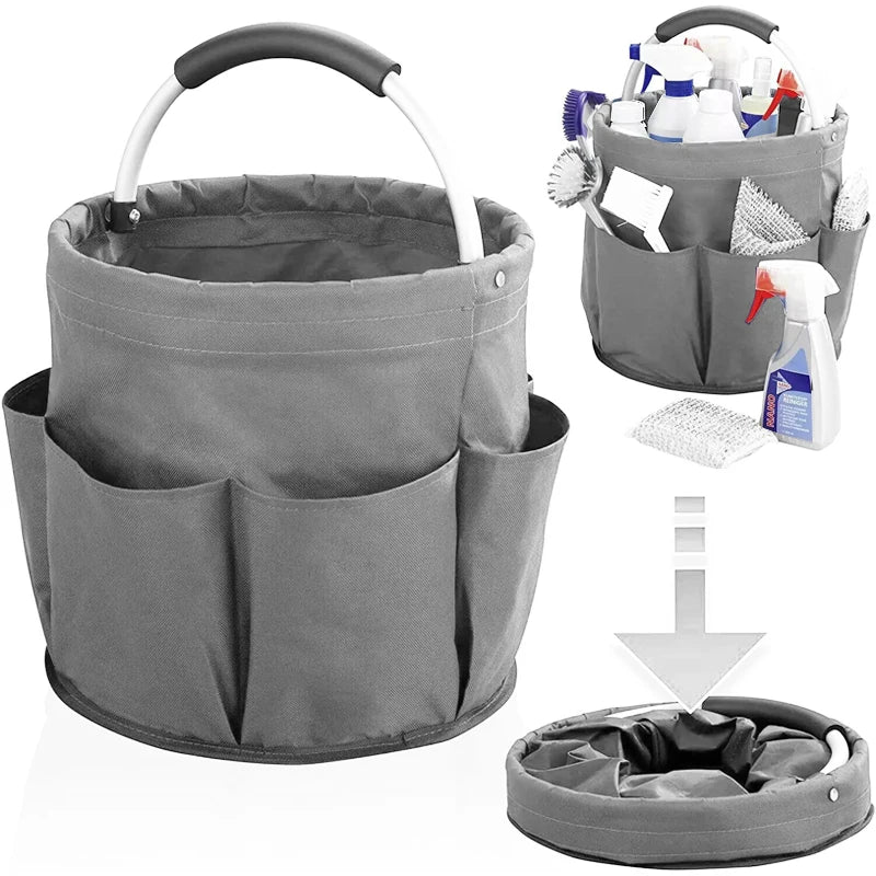 17L Large Storage Organiser Bag Folding Basket Picnic Tote Outdoor Cleaning Caddy with Handle Tool Bag Cleaning Supplies