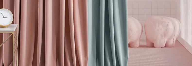Luxury Nordic Minimalist Blackout Velvet Curtains for Bedroom Living Room Orange Home Decor Custom Tulle and Valance