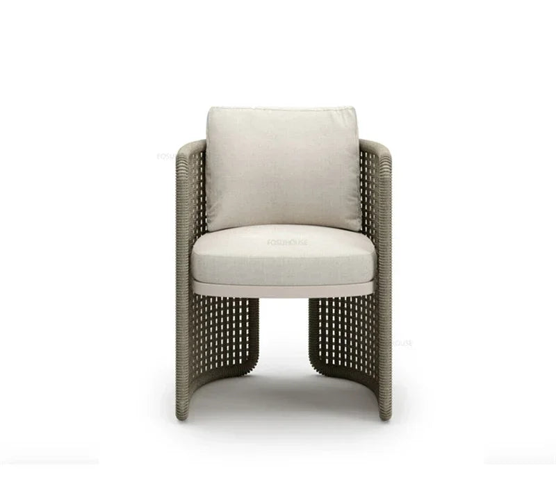 Luxury Rattan Outdoor Sofas Retro Garden Furniture Leisure Home Balcony Patio Set Nordic Rainproof and Sunproof Rope Sofa Chair