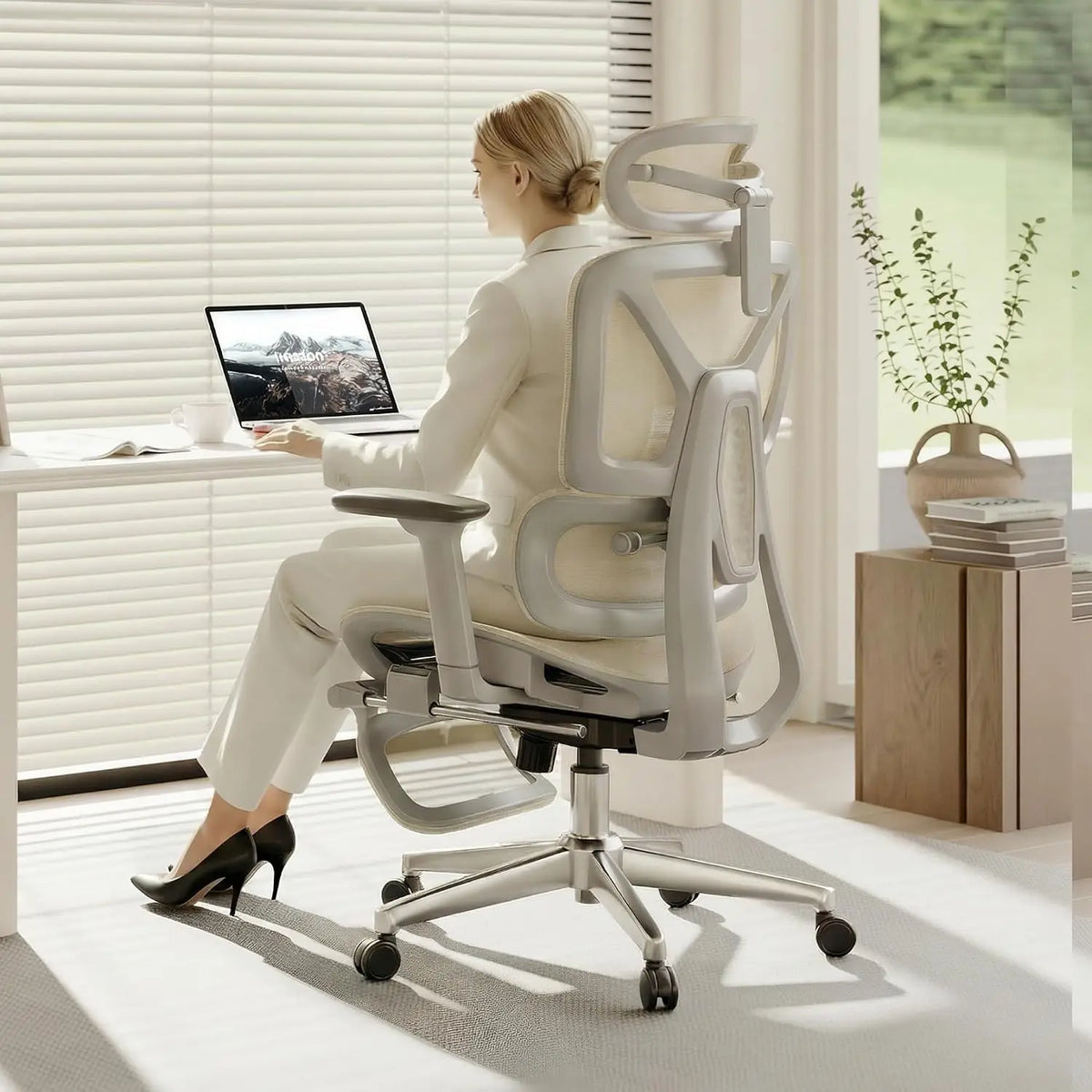Premium Ergonomic Office Chair,3D Adjustable Armrests,Dynamic Lumbar Support,Recline Tilt & Footrest, Custom