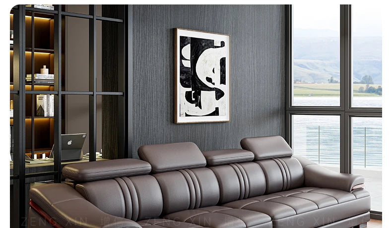 Nordic Genuine Leather Sofas Luxury Armchairs Cinema Comfortable Sofas Living Room Design Fauteuils Salon Home Furniture