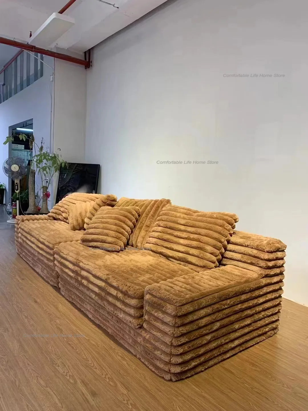 Nordic Cloud Lazy Sofa Thick Corduroy Texture Extra Wide Seat Depth Design Vacuum Compressed Packaging A Must-Have for Home