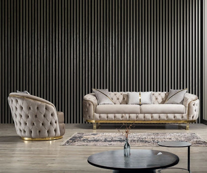 Sofa Velvet American light luxury fabric sofa straight row 123 Internet celebrity designer living room high-end buckle sofa