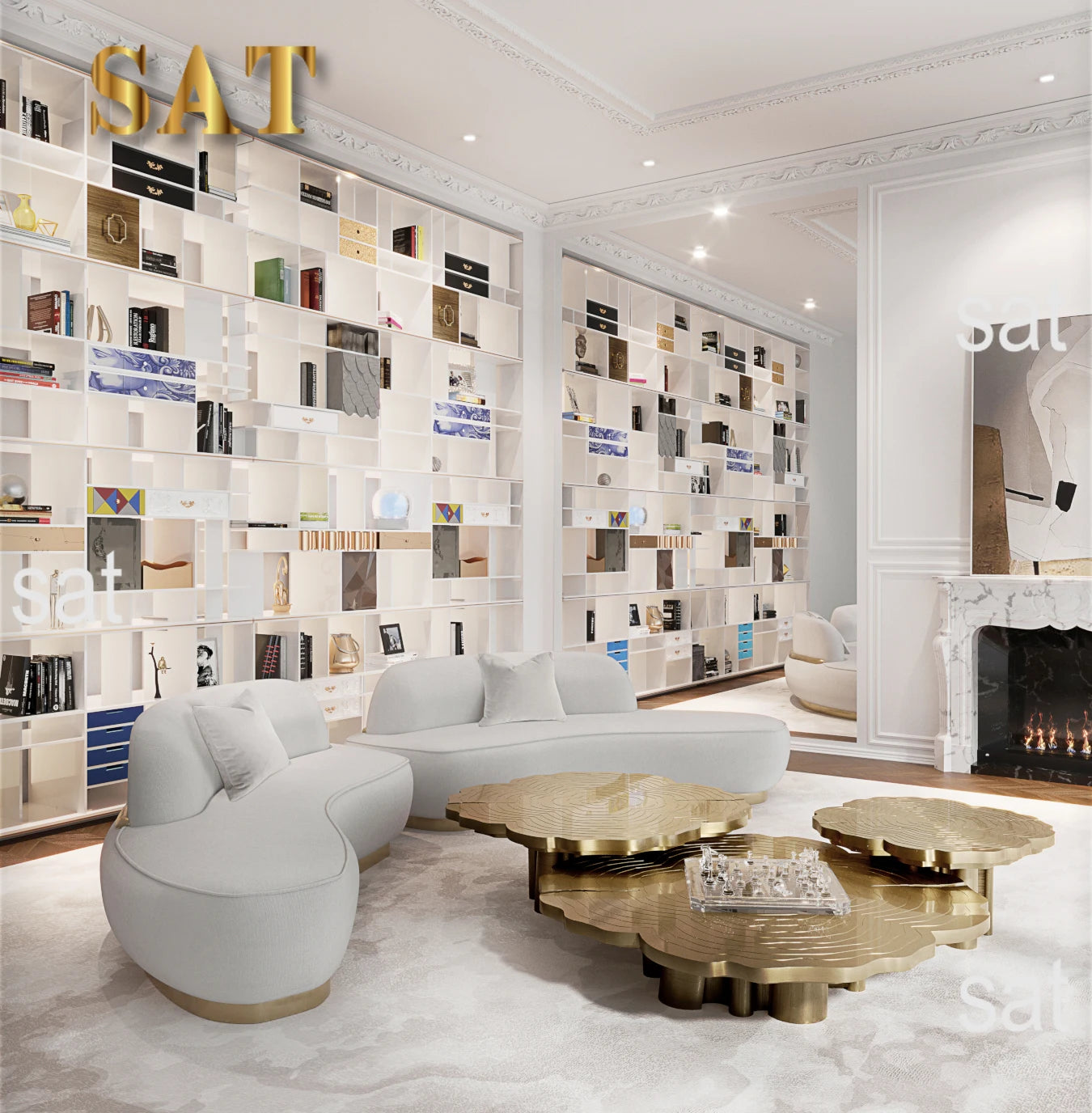 Italian Designer Luxury Living Room Sofa Set Villa Modern Couch Metal Base Velvet Curved Home Hotel Living Room Furniture