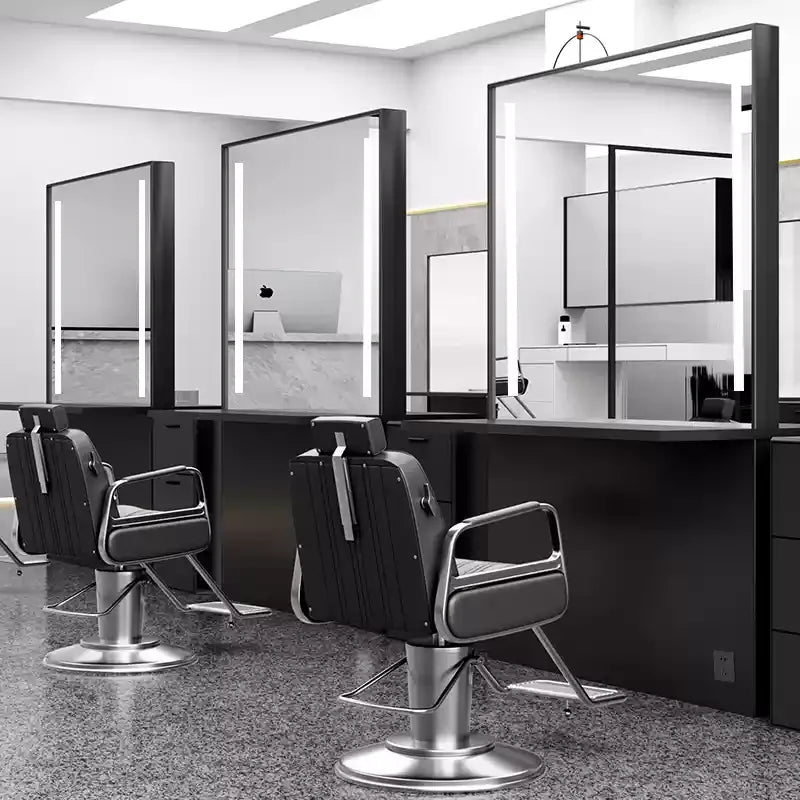 HJ Barber Shop Mirror Quick Cut Special Mirror Hair Salon Internet celebrity hair salon Full Lamp Mirror