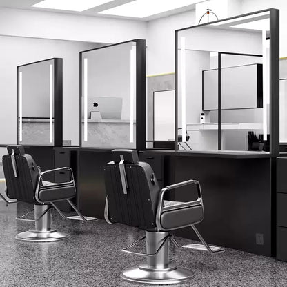 HJ Barber Shop Mirror Quick Cut Special Mirror Hair Salon Internet celebrity hair salon Full Lamp Mirror