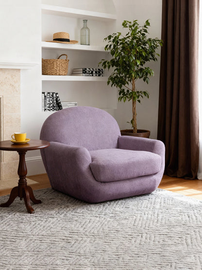 French rotating large single sofa chair designer blue living room leisure balcony bedroom single chair lazy swivel chair