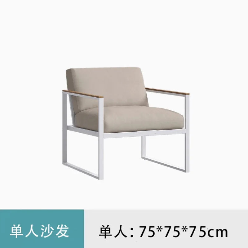 Customized outdoor leisure sofa cafe aluminum alloy lazy sofa coffee table hotel garden balcony villa furniture