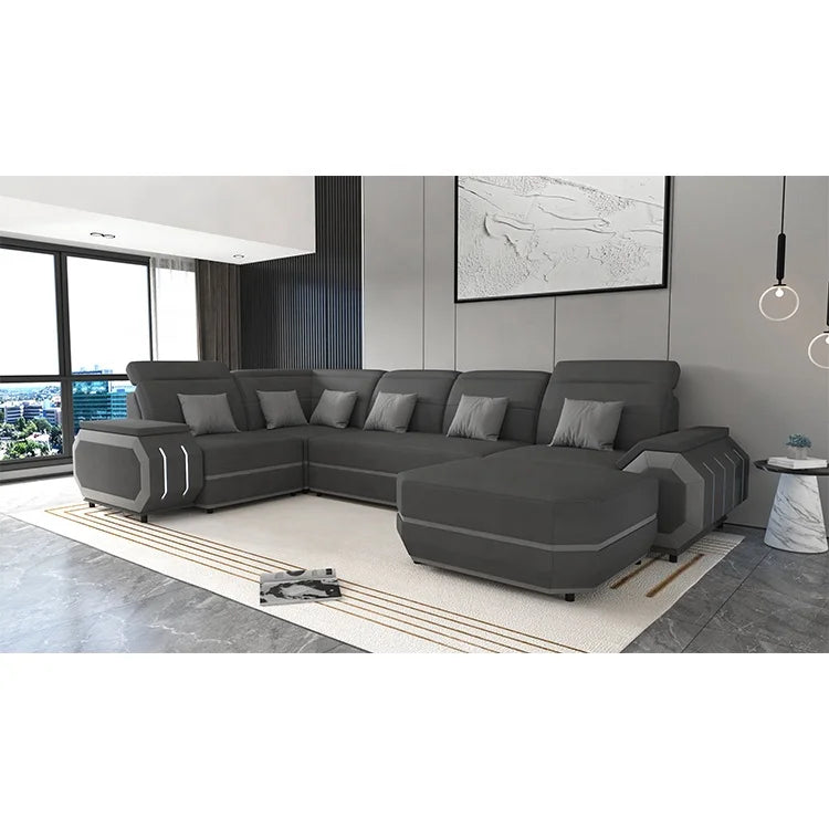 Modern Style Office Genuine Leather Sofa Set Furniture Living Room