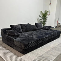 Thick striped corduroy plush modular combination sofa