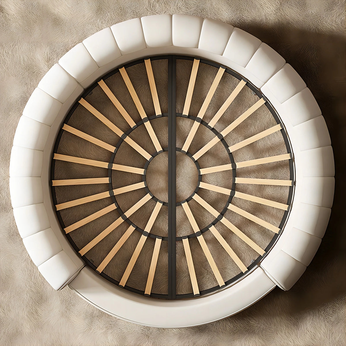 Round Confortable Bed Aesthetics Quality King Size Apartment Unique Bed Frame Modern Wedding Cama De Casal Bedroom Furniture
