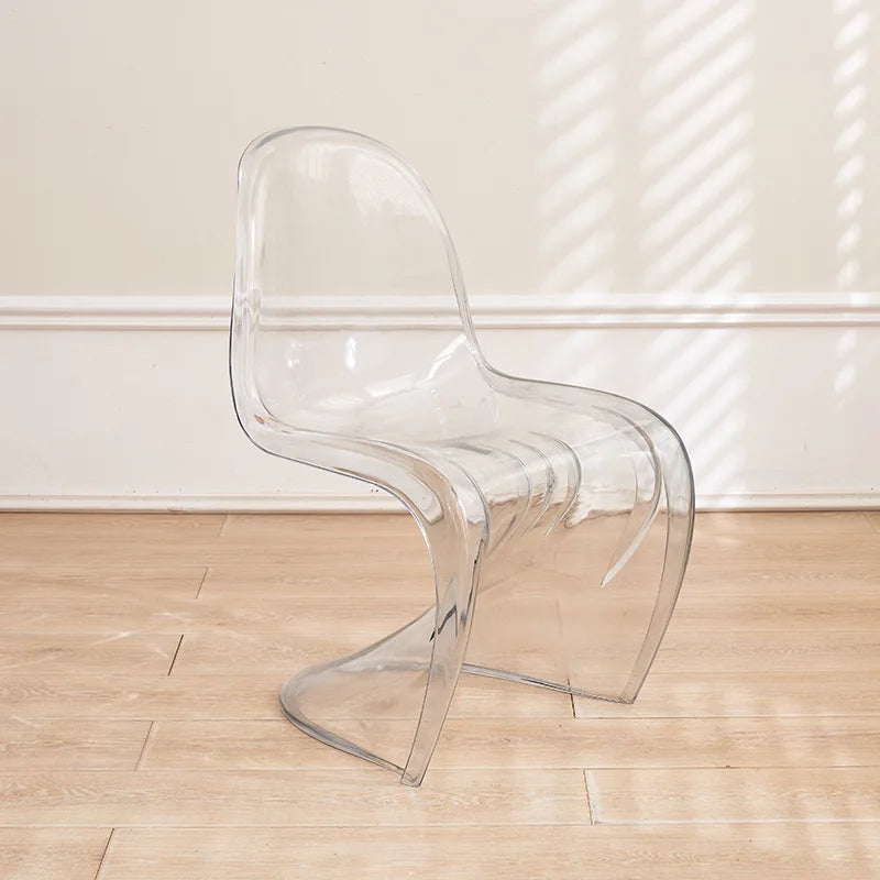 Acrylic Ghost Chair Modern Minimalist Transparent Dining Chair Designer Vanity Stool Kitchen Seating Clear Plastic Chair