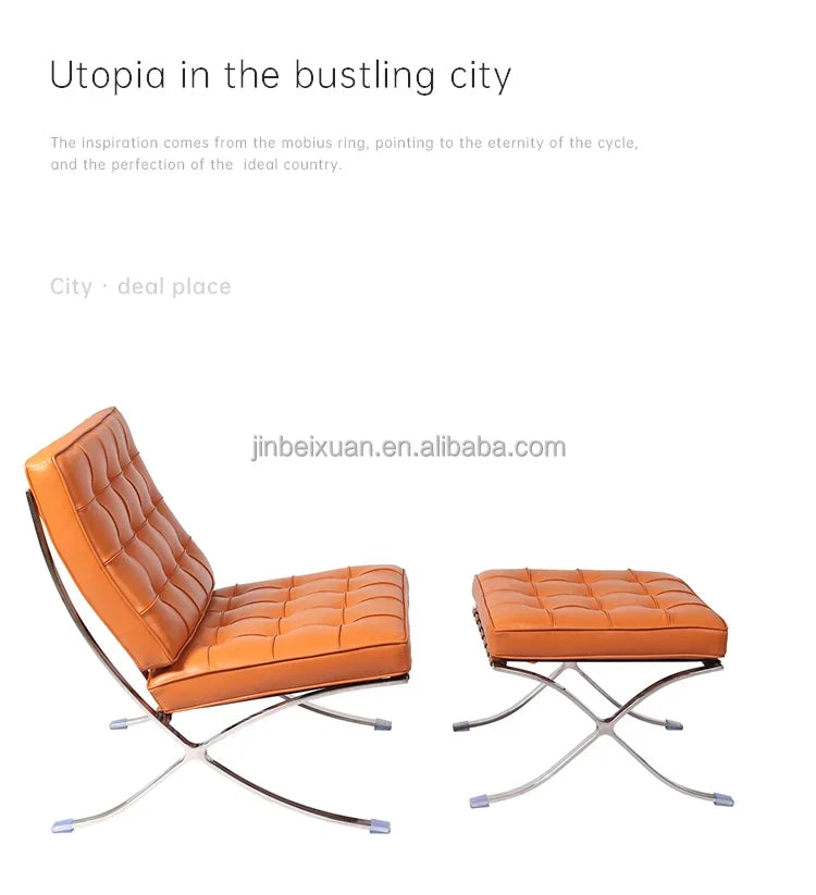 Comfortable Ergonomic Living Room Chair with Genuine Leather Backrest for Study, Cafe, and Gaming Use