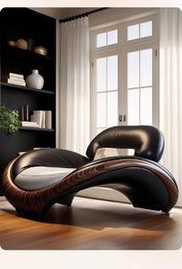 Italian sofa, modern cowhide sofa with a sense of atmosphere