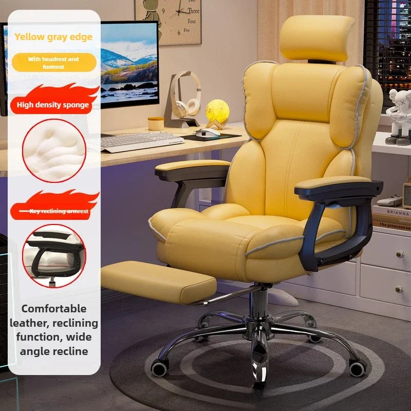 Firm Computer chair E-sports chair Home sedentary sofa Seat reclining swivel chair Study back chair